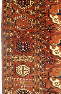 Ковер ахалтекинский, Западный Туркестан, XIX в.; шерсть, ворсовое ткачество