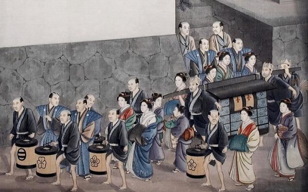 Кавахара К. Серия "Обычаи японцев": шествие невесты в дом жениха. Япония. 1820-е гг.