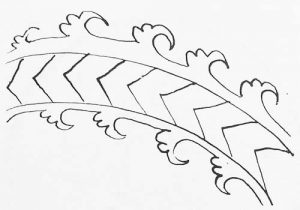 Лиственный орнамент с сердцевиной абри-бахор - "весеннее облако"