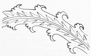 Лиственный орнамент с сердцевиной тир-у камон - "радуга"