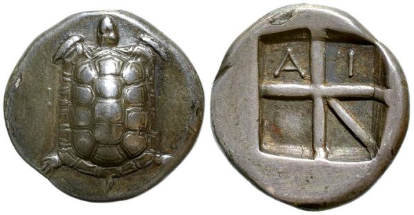 Серебряная монета (статер). Эгина