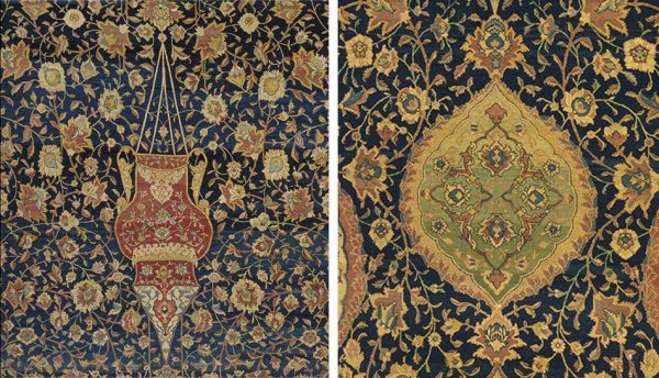 Ардебильский ковер (фрагменты); Персия, 1539-1540 гг.
