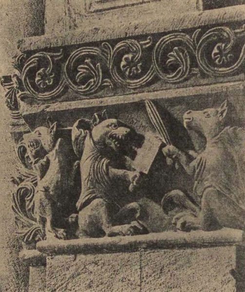 Капитель пилястра собора в Парме (XII в.)