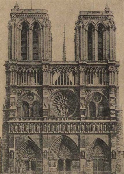 Фасад собора Нотр-Дам в Париже (конец XII - первая пол. XIII в.)