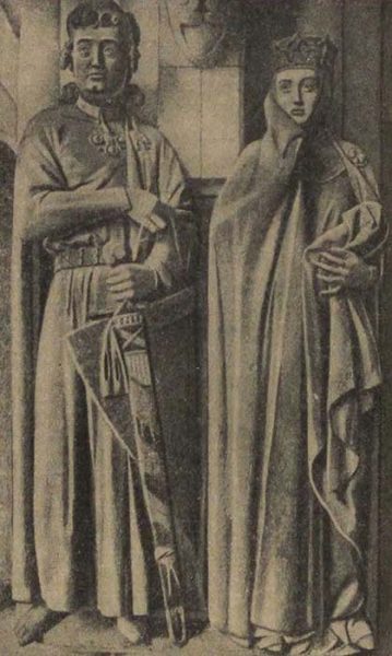 Маркграф Экгард и его жена Ута. Портретные статуи на западном хоре собора в Наумбурге. XIII в.