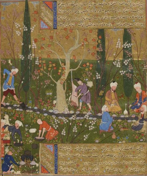 Миниатюра из рукописи (на персидском языке) "Шах-намэ" Фердоуси