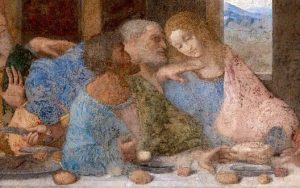 Леонардо да Винчи. Деталь фрески Тайная вечеря. Санта-Мариа делла Грациа. Милан