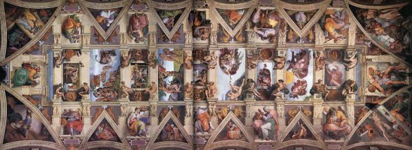 Микельанджело. Роспись потолка Сикстинской капеллы. Рим